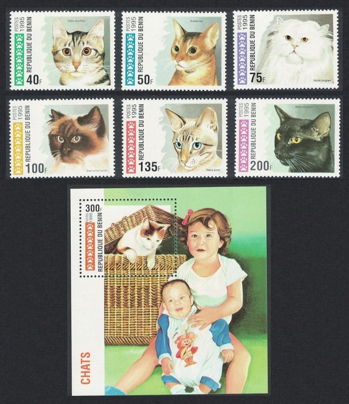 Benin Cats 6v+MS 1995 MNH SG#1298-MS1304
