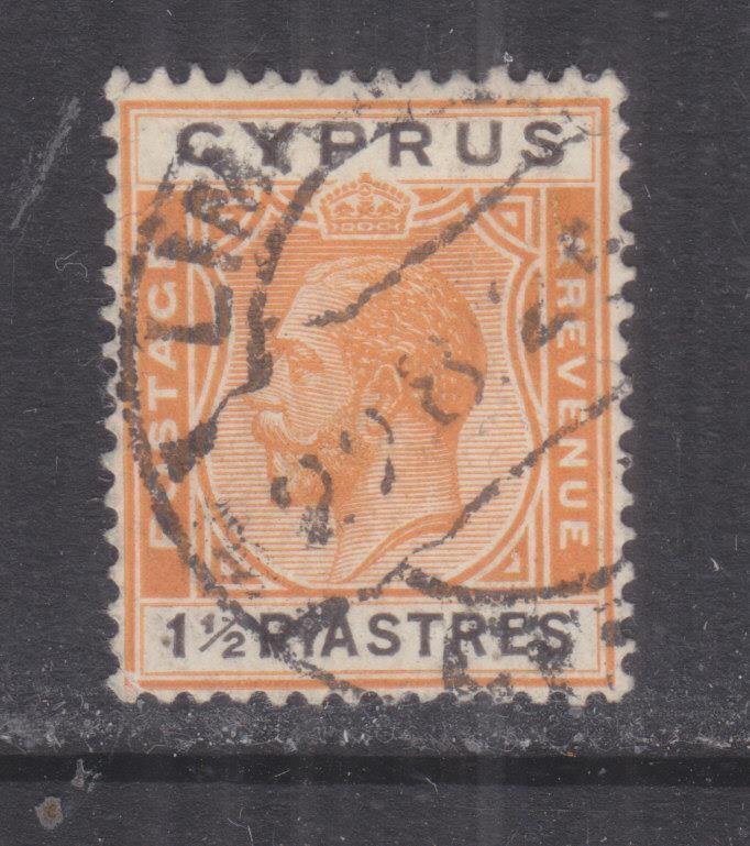 CYPRUS,1924 KGV 1 1/2pi. Orange & Black, used.