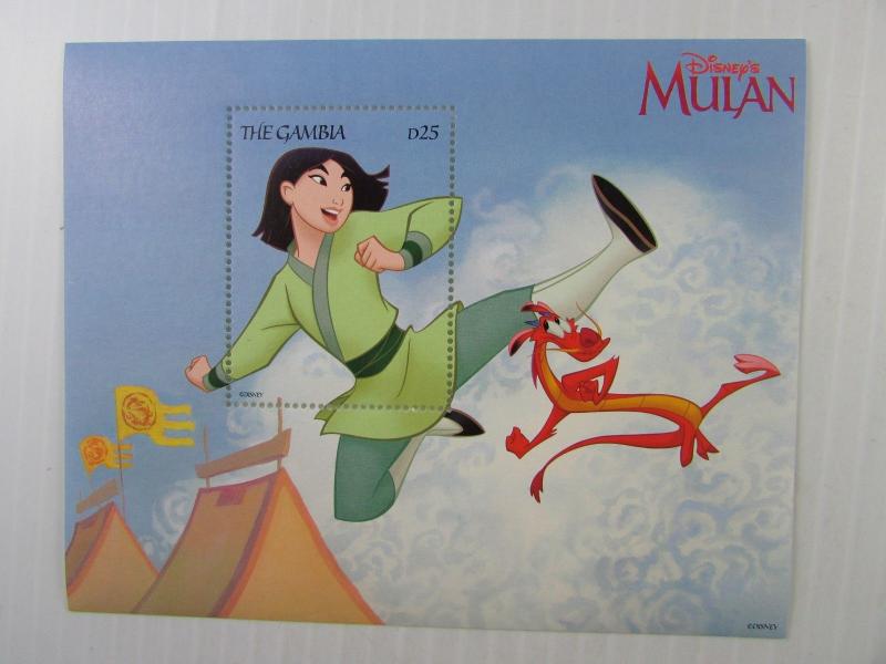 GAMBIA - 6 Walt Disney Souvenir Sheets  THE JUNGLE BOOK  MULAN  MHN