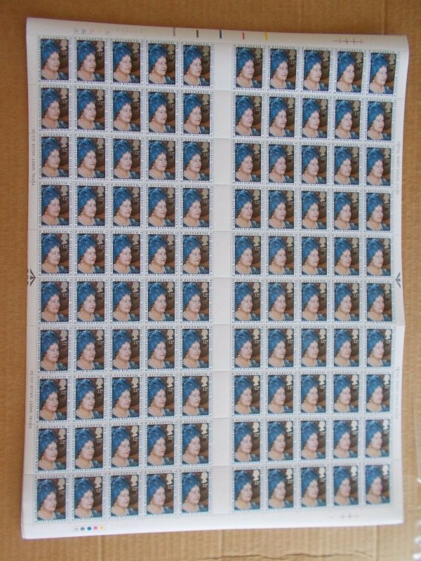 1980 Queen Mother 80th B'day in Complete Sheet of 100 SG1129 Cat £75 M/N/H