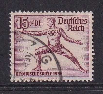 Germany   #B87 used  1936  Olympic Games  15pf  fencing