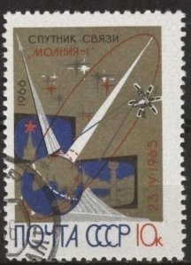 Russia 3195 (used cto) 10k communications satellite Molniya I (1966)