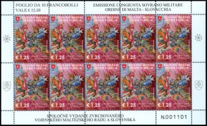 SMOM Order of Malta 2023 Help for Ukraine Joint Issue with Slovakia sheetlet MNH