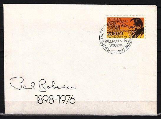 German Dem. Rep. Scott cat. 2330. Singer Paul Robeson issue. First day cover.