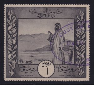 Bahrain Barefoot #3 (1924) 1r Falconry Revenue Large Format VF Used