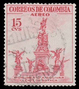 COLOMBIA YEAR 1954 AIRMAIL STAMP SCOTT # C242. USED. # 6