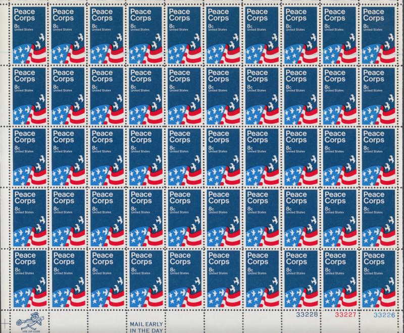 US #1447  Peace Corps   Full sheet of 50 MNH