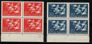 Finland Scott 343-4 Mint NH blocks (Catalog Value $41.00)