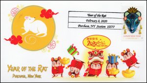 20-043, 2020, SC 5428, Year of the Rat, Pictorial Postmark, Event Cover,