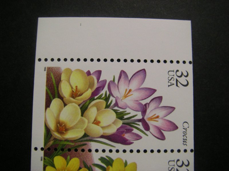 Scott 3029a, 32c Garden Flowers, UNFOLDED, Pos 22, plain tab, MNH Booklet