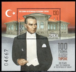 2063 - Serbia 2023 - Mustafa Kemal Ataturk - Turkey - MNH Souvenir Sheet