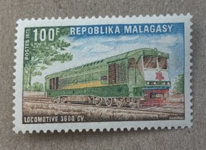 Malagasy 1972 Diesel Locomotive, MNH.  Scott 472, CV $4.00