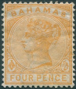 Bahamas 1884 4d deep yellow SG53 unused