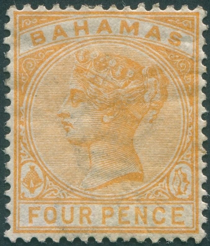 Bahamas 1884 4d deep yellow SG53 unused