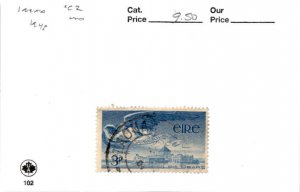 Ireland, Postage Stamp, #C2 Used, 1949 Airmail, Lough Derg (AD)