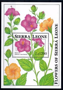 [67140] Sierra Leone 1993 Flora flowers blumen Hibiscus Souvenir sheet MNH