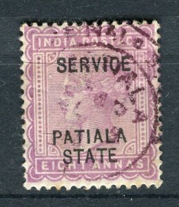 INDIA; PATTIALLA 1883-85 classic QV Service issue used 8a. value