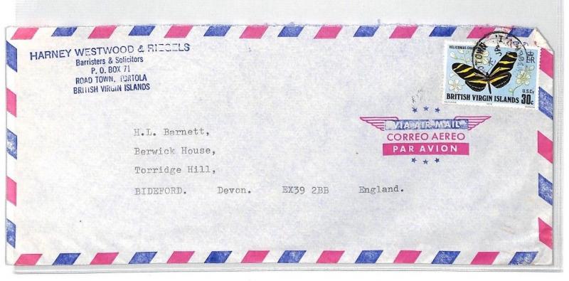 BT248 British Virgin Islands Tortola Commercial Air Mail Cover {samwells}PTS