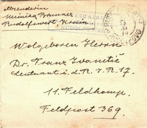 AUSTRIA SLOVENIA WW1 Cover *Rudolfovo* Military Fieldpost Contents 1916 FC197