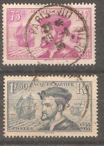 France 256-7 Y&T 296-7 Used VF 1934 SCV $6.50