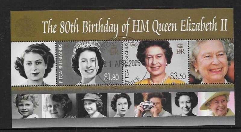PITCAIRN ISLANDS SGMS715 2006 80th BIRTHDAY OF QUEEN ELIZABETH II FINE USED