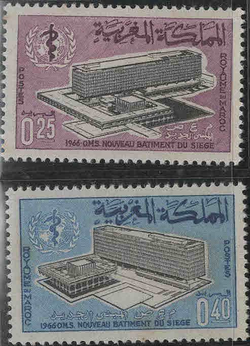 Morocco Scott 142-143 MNH** 1966 WHO HQ stamp set