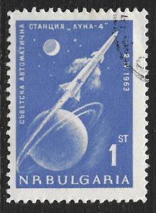 Bulgaria #1278 1s Space - Moon Earth and Lunik 4 ~ CTO HR