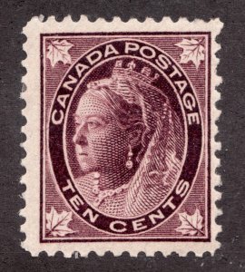 1897 - #73 MH F/VF -10c Brown - Canadian Maple Leaf -Queen Victoria Stamp cv$500