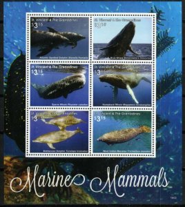Saint Vincent Stamp 4054  - Dolphins, whales & manatee