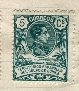 SPANISH GUINEA; 1909 early Alfonso issue Mint hinged 5c. value