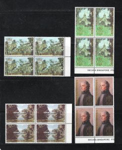 St. Kitts - Nevis, Scott #397-0 Blocks of 4, VF, Mint NH, CV $14.20 ... 60000167