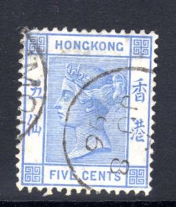 Hong Kong #40, QV issue, Amoy CDS cancel dated 8 June 1896