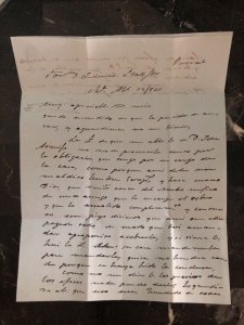 1861 Parral Chihuahua Mexico Stampless Letter sheet Cover Domestic Used