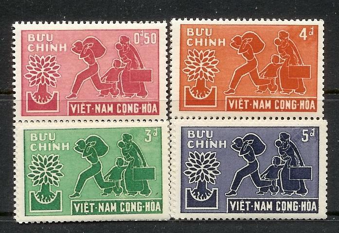 South Vietnam 1960 SC#132-35 Refugee Fami. Wry Emblem Set NH