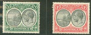 Dominica #65, 67 Unused Single