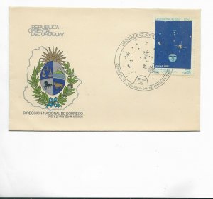 URUGUAY 1982 UNISPACE 82 ONU SPACE TOPICAL FIRST DAY COVER & POSTMARK