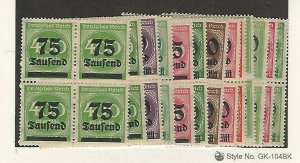 Germany, Postage Stamp, #251-255, 257-264 Blocks Mint NH, JFZ