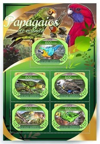 Z08 GB16805a GUINEA-BISSAU 2016 Parrots MNH