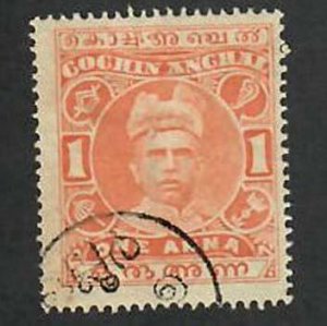 Cochin State- India;  Scott 18; 1911; Used