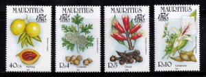 Mauritius stamps #799 - 802, MNH OG, complete set, Flowers
