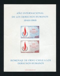 Chile C297a Human Rights Year Souvenir Sheet MNH 1968 Air Mail