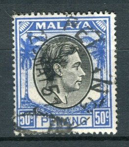 MALAYA; PENANG 1940s early GVI issue fine used Shade of 50c. value