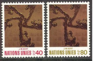 UN-GENEVA # 28-29  Art at UN (Sert) (2)  Mint NH