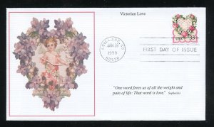 US 3274 1999 Love issue Bklt single UA Mystic cachet FDC