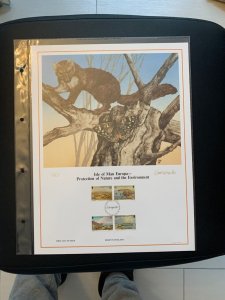 Isle of Man protection of nature  environment FDC panel big size, plastic holder