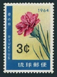 RyuKyu 118 block/4,MNH.Michel 147. New Year 1963,Mother's Day 1964.Carnation.