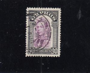 CYPRUS SCOTT REF KK(77)# 154 VF-KGV1 90p LIGHT SON DATED ISSUE