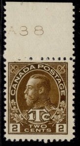 CANADA GV SG240, 2c + 1c deep brown, NH MINT. Cat £22. PLATE A38