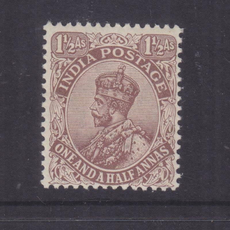 INDIA, 1921 KGV, Large Star, 1 1/2As. Chocolate, lhm.