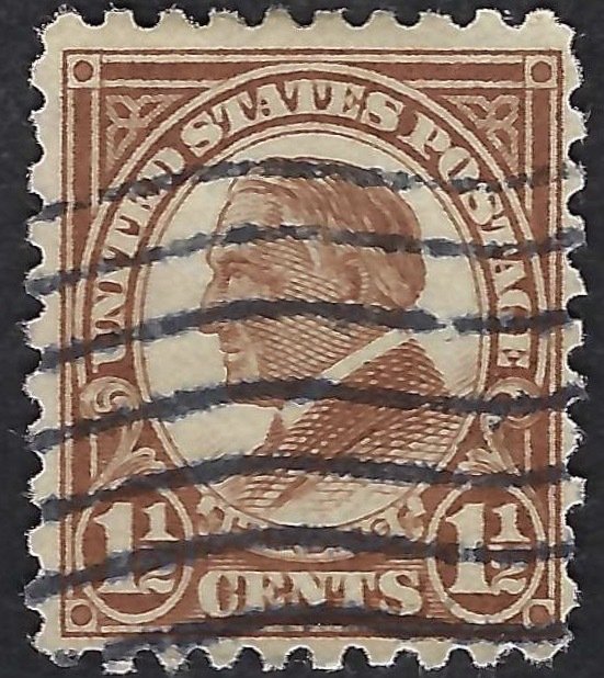 United States #582  1 1/2¢ Warren G. Harding. Brown. (1925).  Fine. Used.